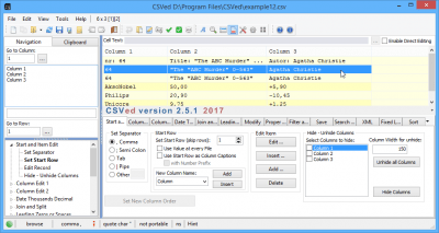 Screenshot of the application CSVed - #1