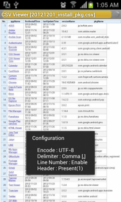 Screenshot of the application CSV Viewer - #1