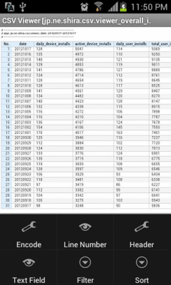 Screenshot of the application CSV Viewer - #7