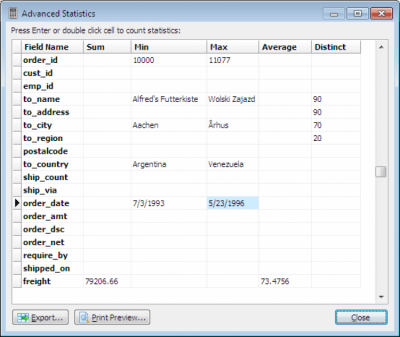 Screenshot of the application DBF Commander Free - #4
