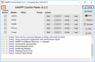 Screenshot of the application XAMPP for Windows - #1