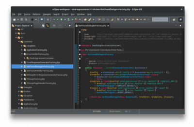 Screenshot of the application Eclipse PHP Development Tools - #1