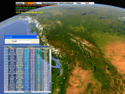 Screenshot of the application 3D World Map - #4