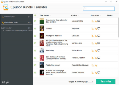 Screenshot of the application Kindle Transfer - #1