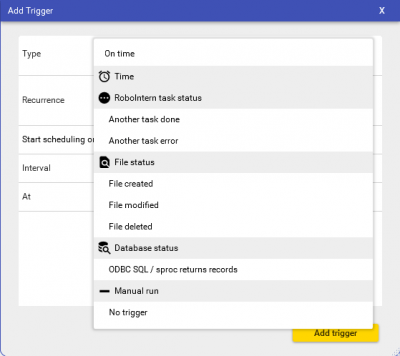 Screenshot of the application RoboIntern - #1