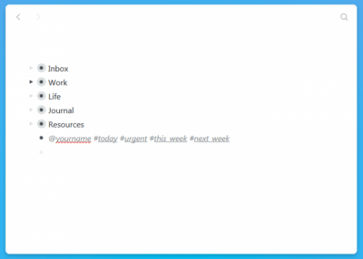 Screenshot of the application WorkFlowy for Windows - #3