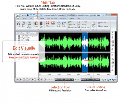 Screenshot of the application Free Audio Editor for Windows - #1