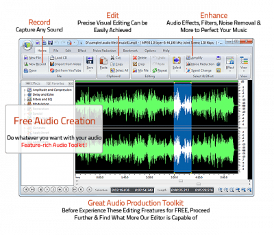Screenshot of the application Free Audio Editor for Windows - #3
