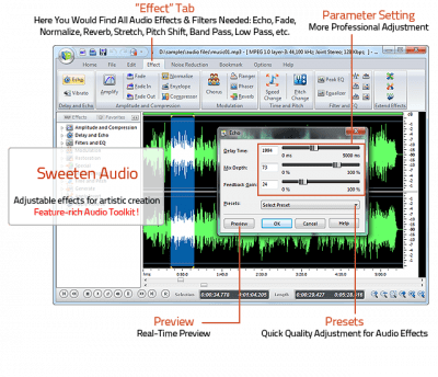 Screenshot of the application Free Audio Editor for Windows - #4