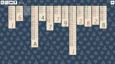 Screenshot of the application Mrs. Mop's Solitaire - #3