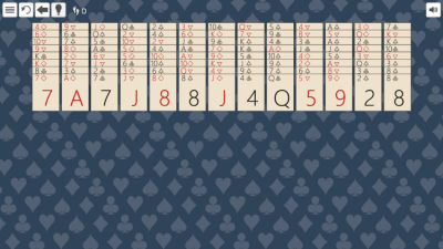 Screenshot of the application Mrs. Mop's Solitaire - #7