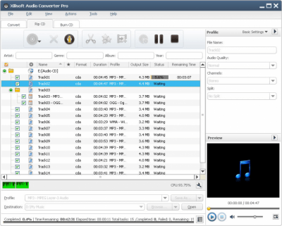 Screenshot of the application Xilisoft Audio Converter Pro - #1