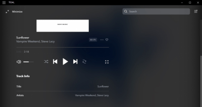 Screenshot of the application TIDAL - #4
