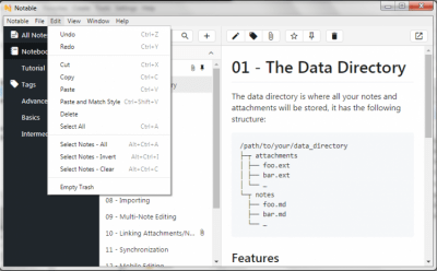 Screenshot of the application Notable - #3