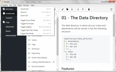 Screenshot of the application Notable - #4