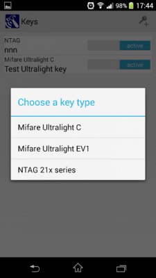 Screenshot of the application RFID NFC Tool - #4