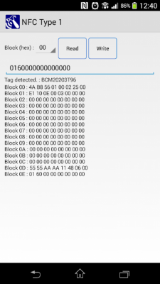 Screenshot of the application RFID NFC Tool - #5