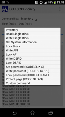 Screenshot of the application RFID NFC Tool - #6