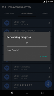 Screenshot of the application WiFi Password Recovery - #4