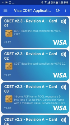 Screenshot of the application Visa Mobile CDET - #1