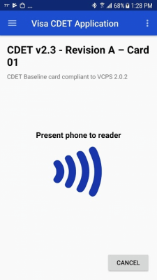 Screenshot of the application Visa Mobile CDET - #2