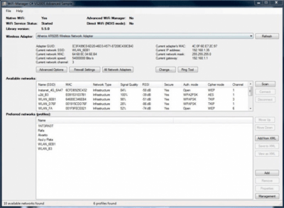 Screenshot of the application WiFi-Manager - #1