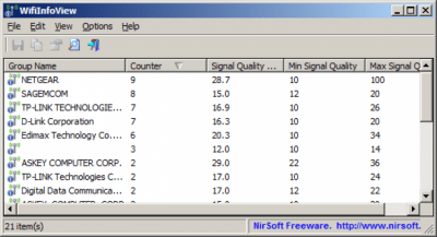 Screenshot of the application WifiInfoView - #3