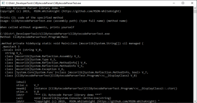 Screenshot of the application CIL Bytecode Parser - #1