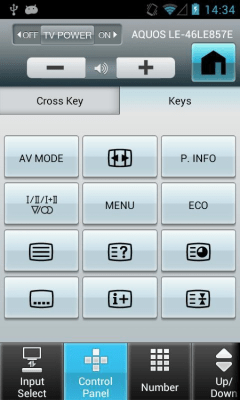 Screenshot of the application AQUOS Remote Lite - #3