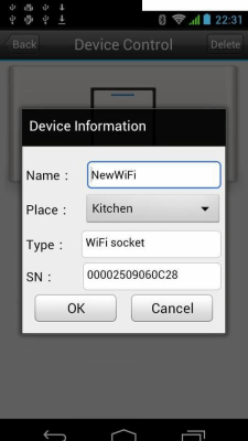 Screenshot of the application EDUP WiFi socket - #2