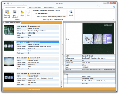 Screenshot of the application My Music Collection - #6