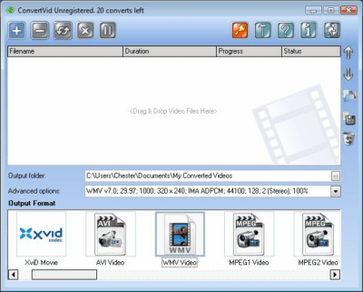 Screenshot of the application ConvertVid - #1