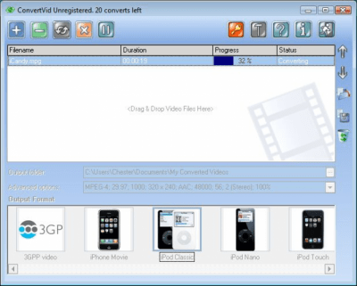 Screenshot of the application ConvertVid - #2