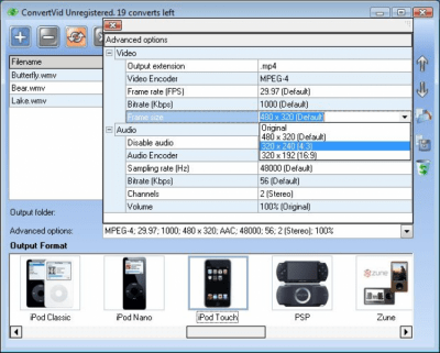 Screenshot of the application ConvertVid - #3