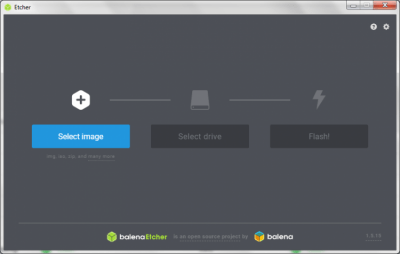 Screenshot of the application Etcher Windows - #1