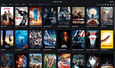 Screenshot of the application Popcorn Time - #1