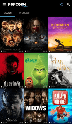 Screenshot of the application Popcorn Time - #2