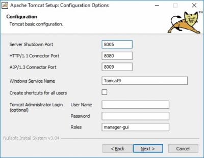 Screenshot of the application Apache Tomcat - #1