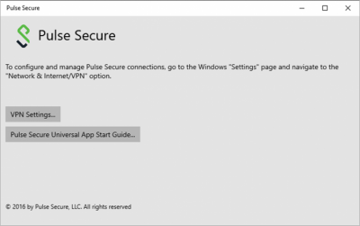 Screenshot of the application Pulse Secure - #1