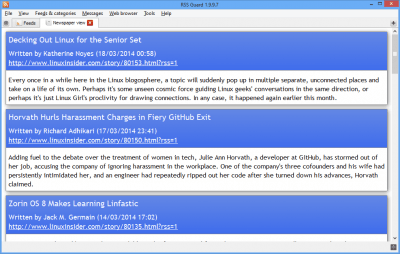 Screenshot of the application RSS Guard - #4