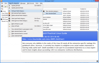 Screenshot of the application RSS Guard - #6