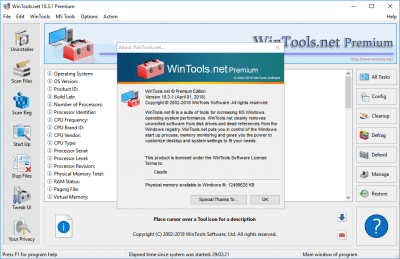 Screenshot of the application WinTools.net Premium - #1