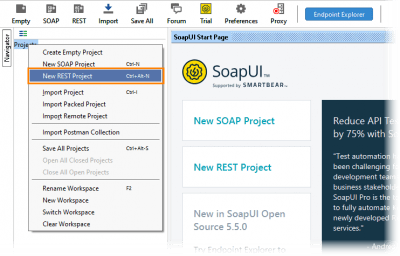 Screenshot of the application SoapUI - #1