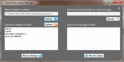 Screenshot of the application SteamTool Library Manager - #1