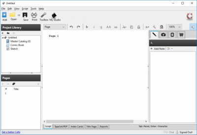 Screenshot of the application Celtx - #4