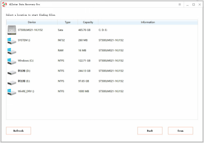 Screenshot of the application Allstar Data Recovery Pro - #1