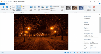 Screenshot of the application Windows Photo Gallery - #4
