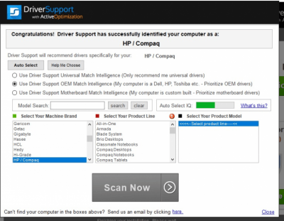 Screenshot of the application Driver Support - #1