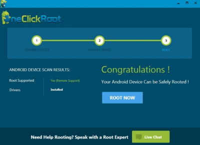 Screenshot of the application OneClickRoot - #4