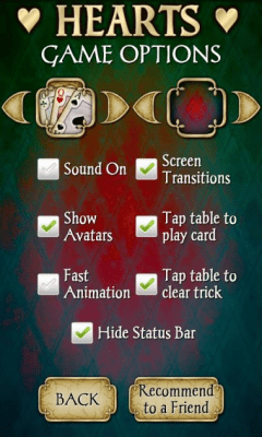 Screenshot of the application Hearts Free - #5